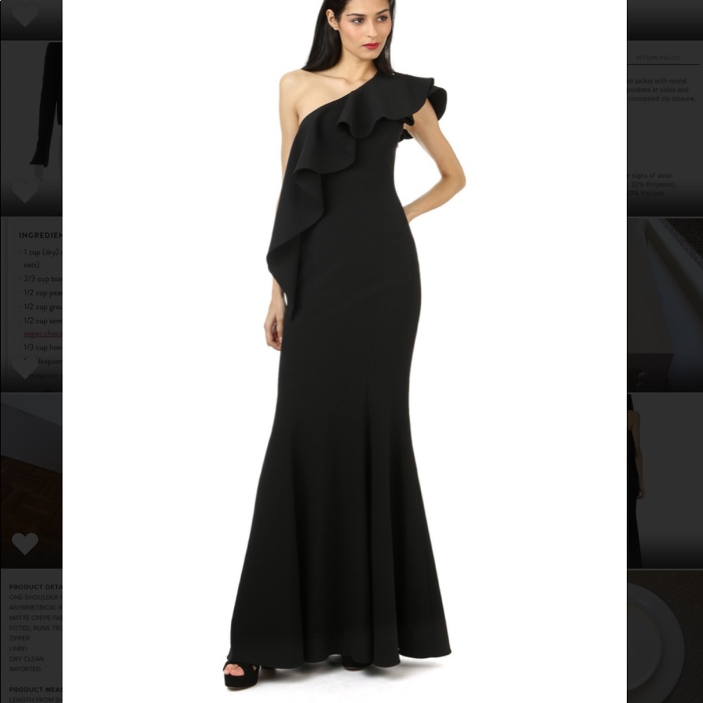 Jay Godfrey one shoulder ruffle gown